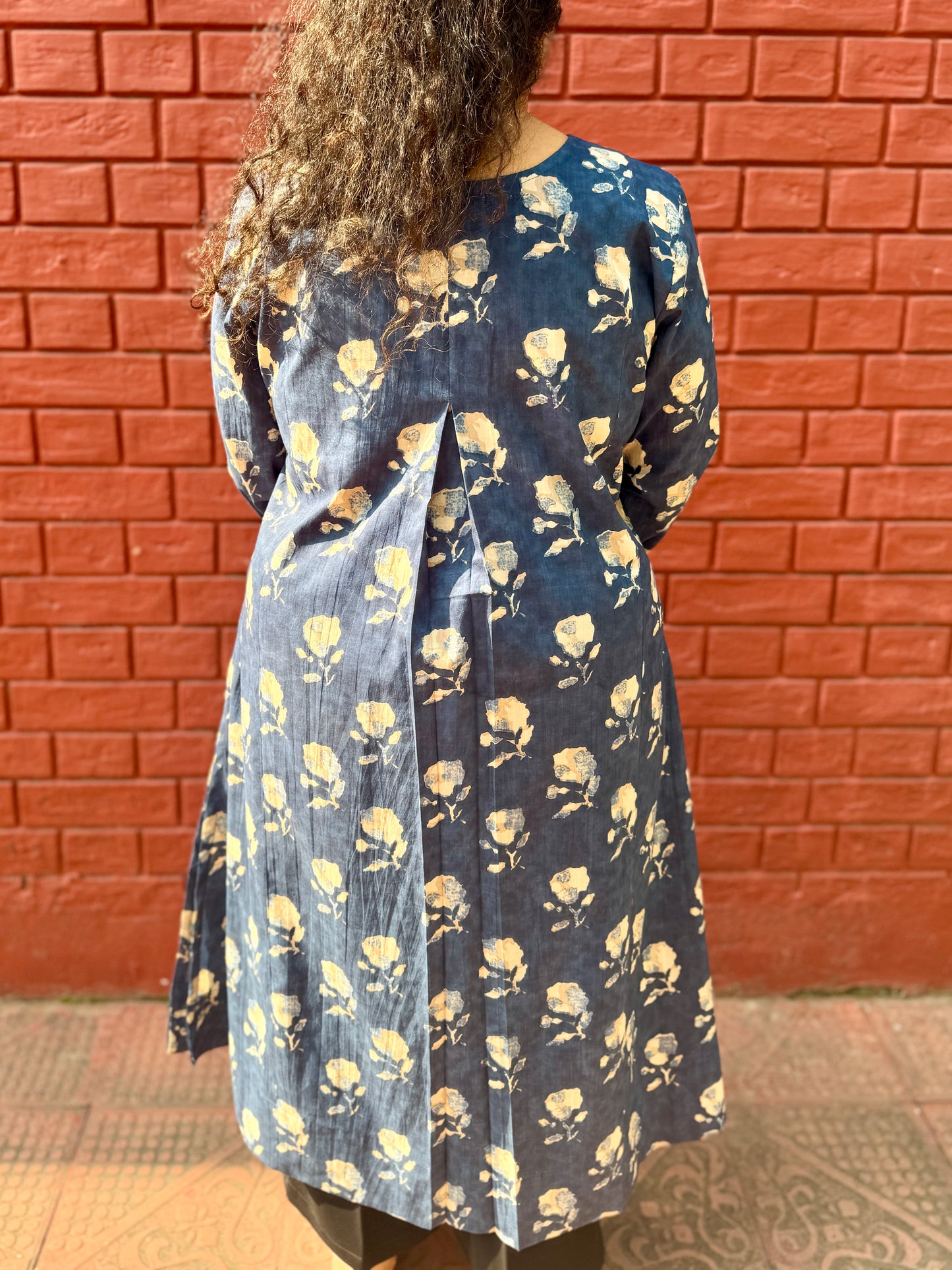 Indigo Phool A line kurta