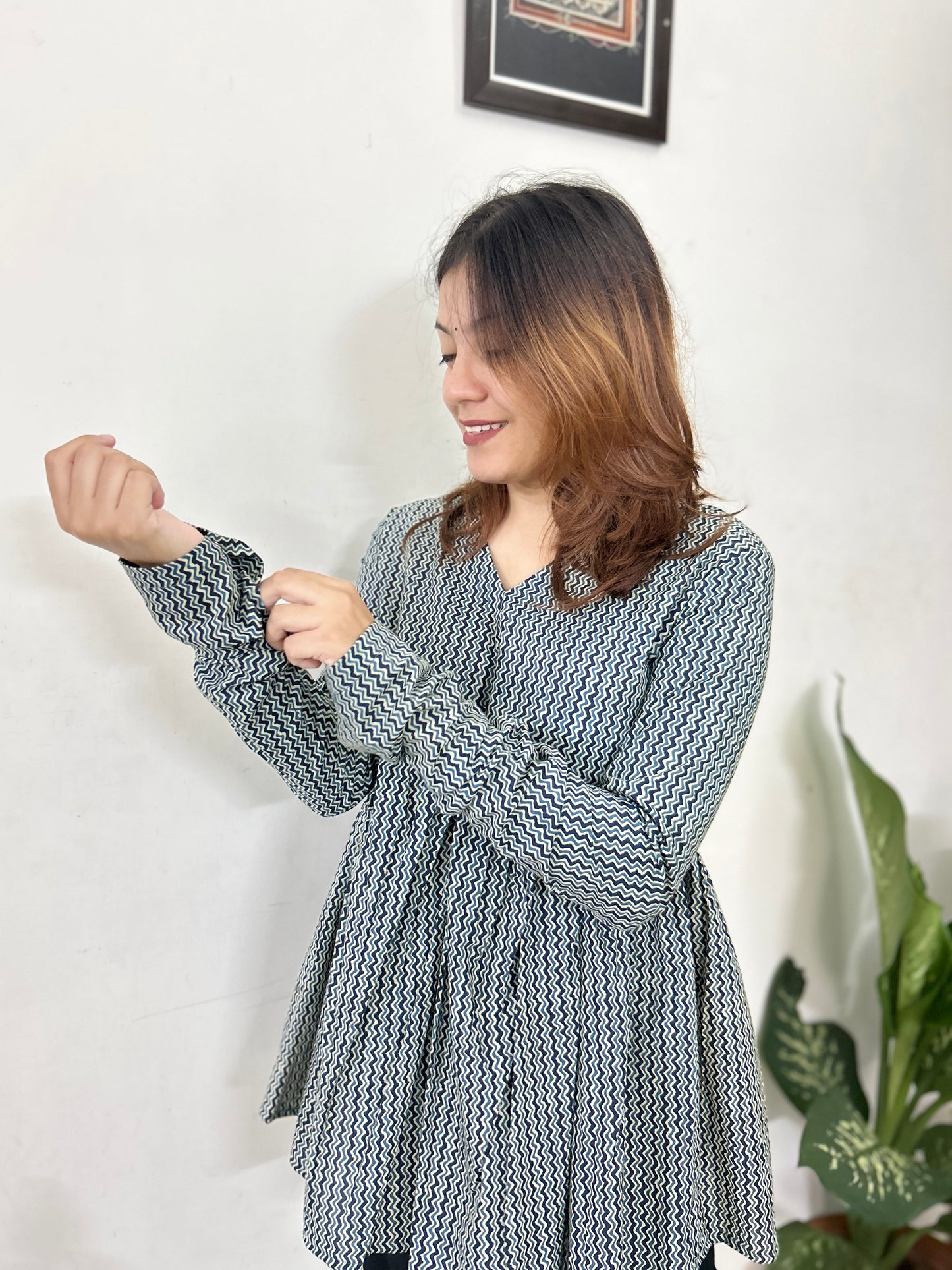 Zig Zag lines Printed Top