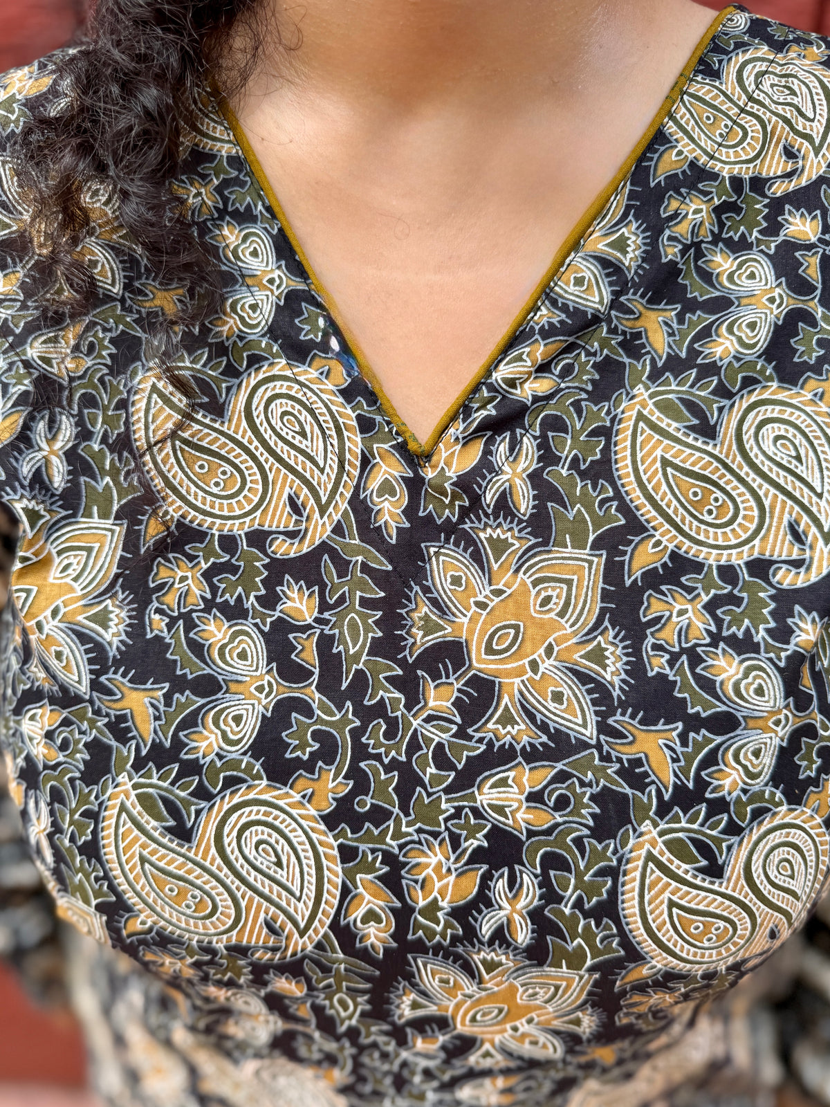 Black Printed Kurta
