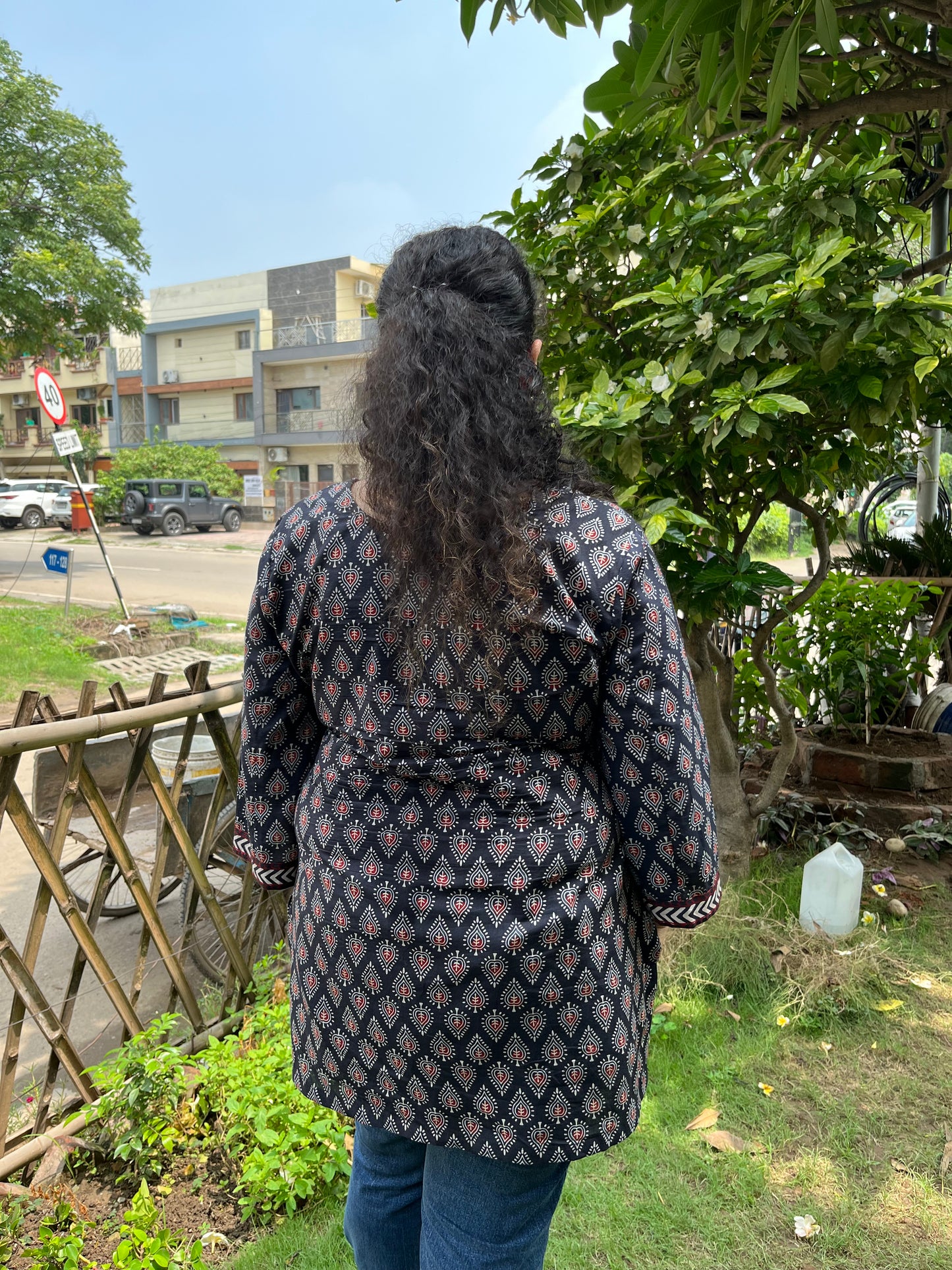 Black Ambi Handblock Kurti