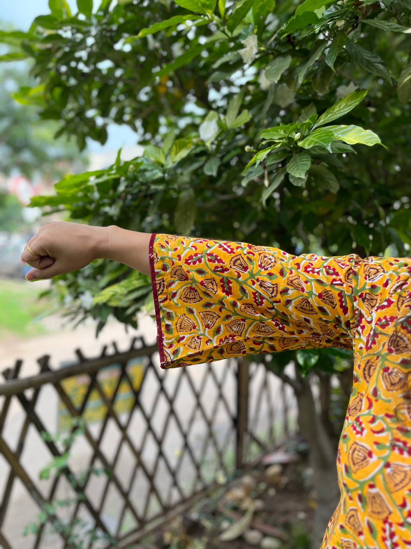 Sunshine Bloom Handblock Kurti