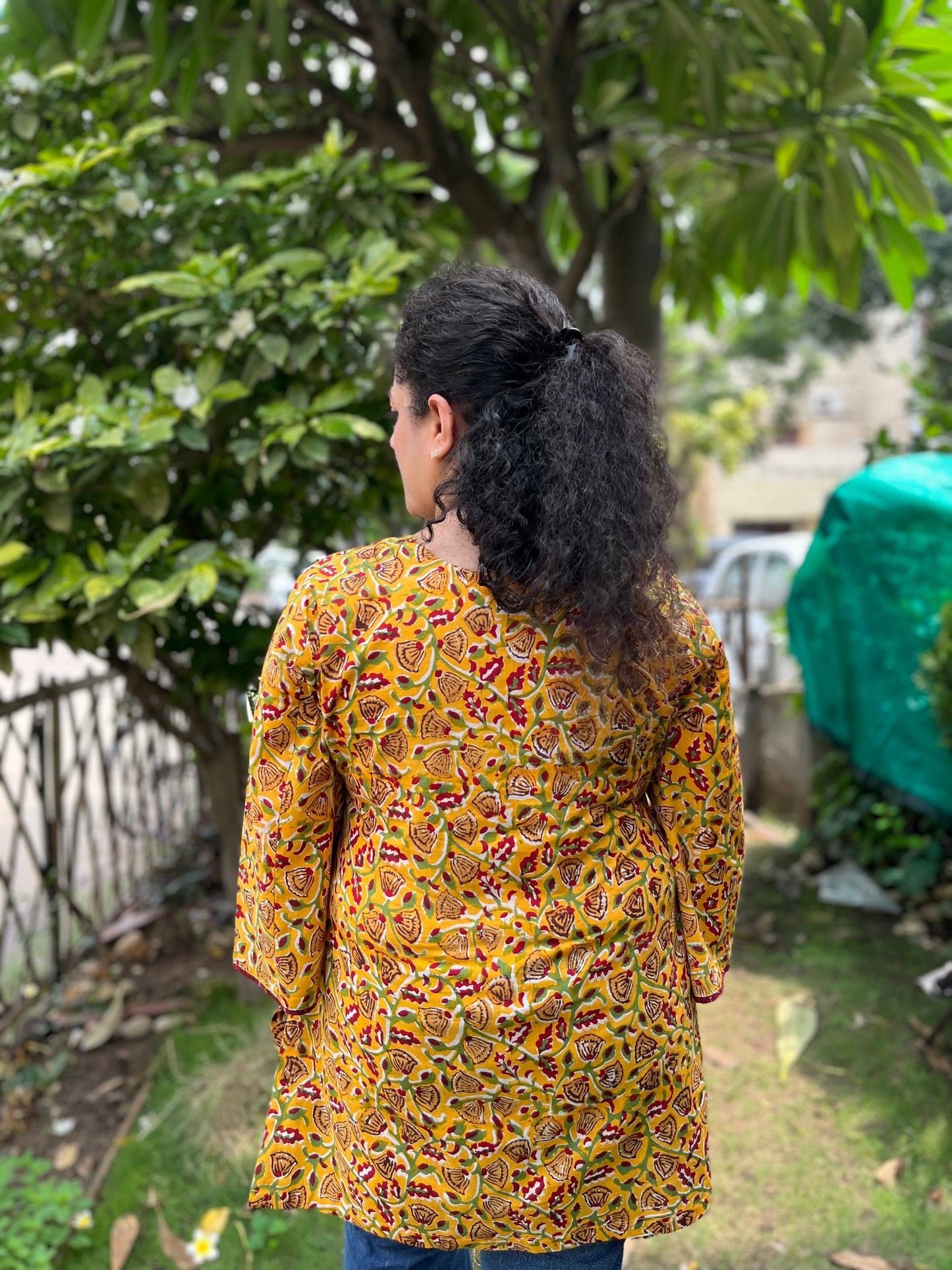 Sunshine Bloom Handblock Kurti