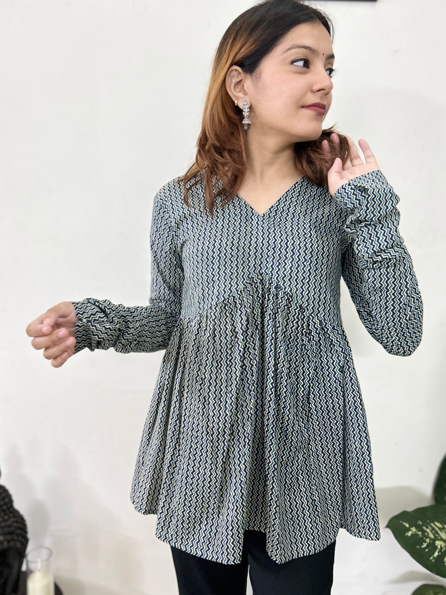 Zig Zag lines Printed Top