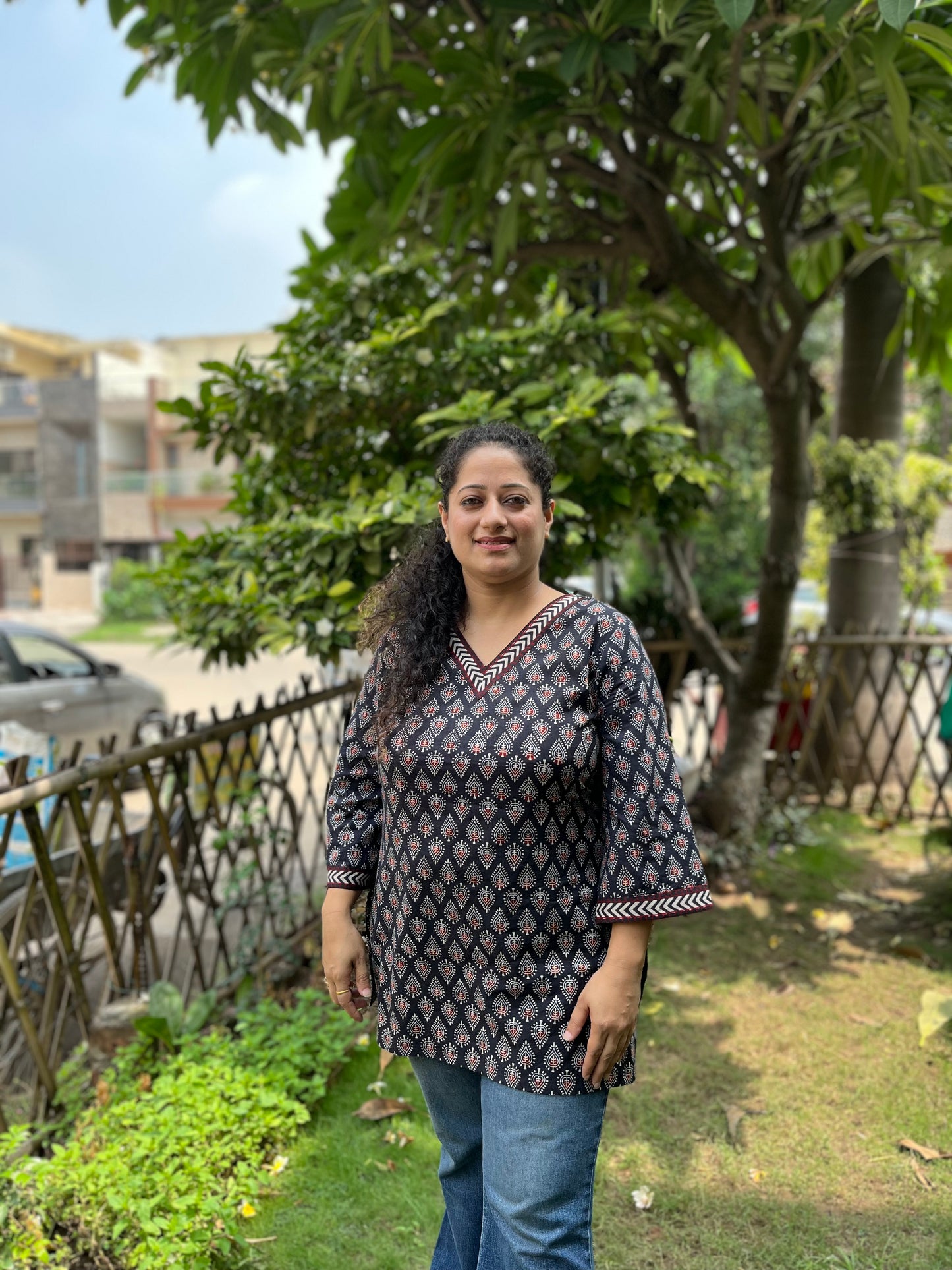 Black Ambi Handblock Kurti