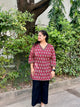 Maroon Paisley Handblock Cotton Kurti