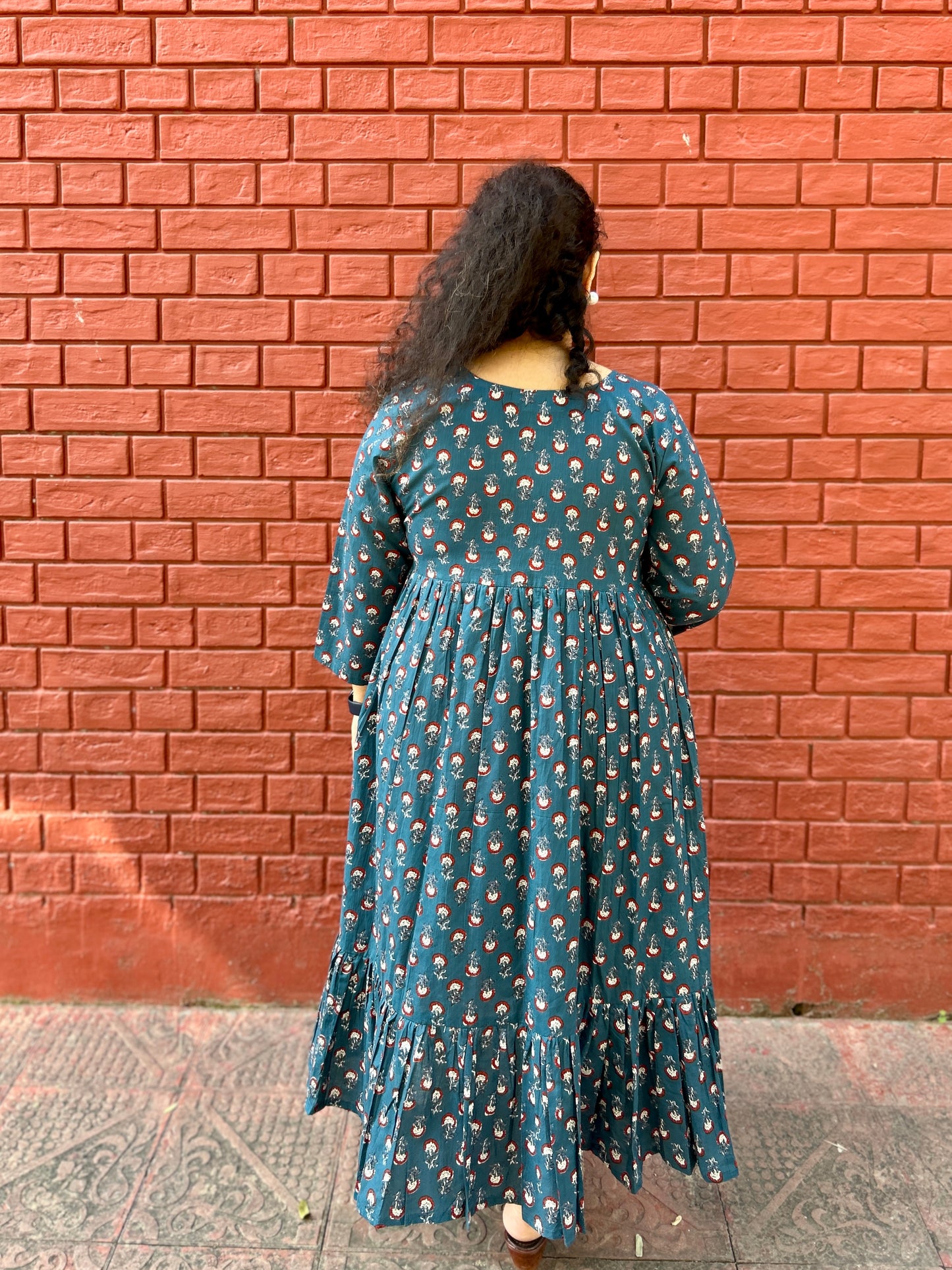 Indigo Bloom Chudi Sleeve Dress