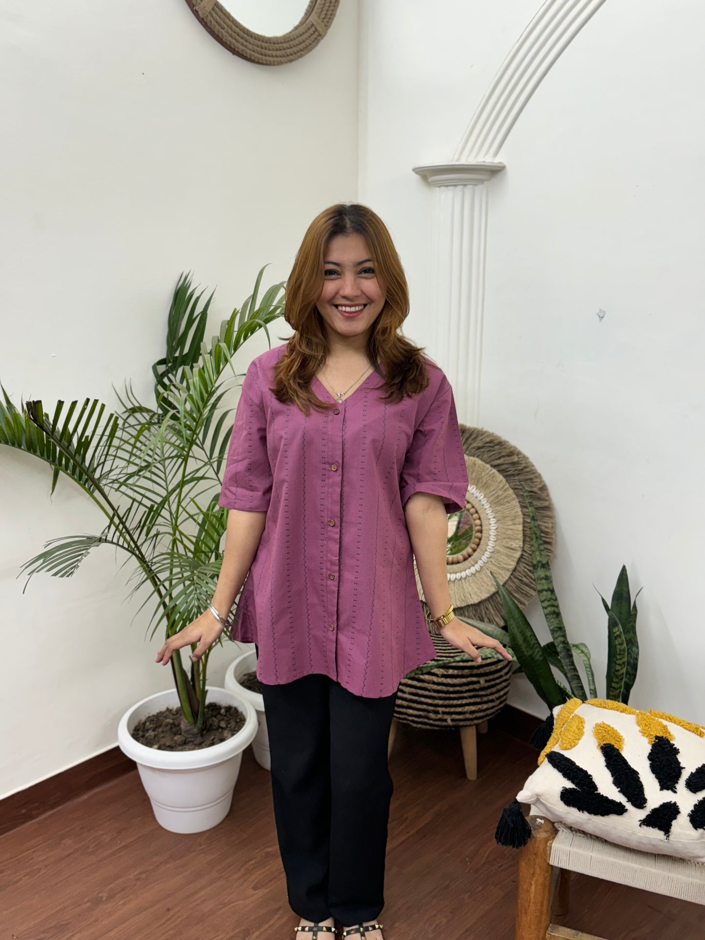 Onion pink south cotton shirt
