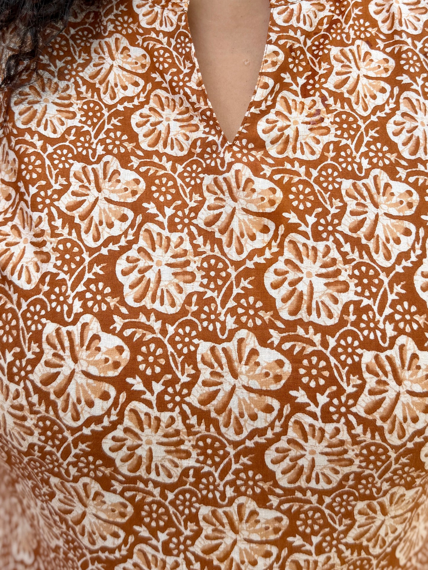 Rustic bloom hand-block kurta