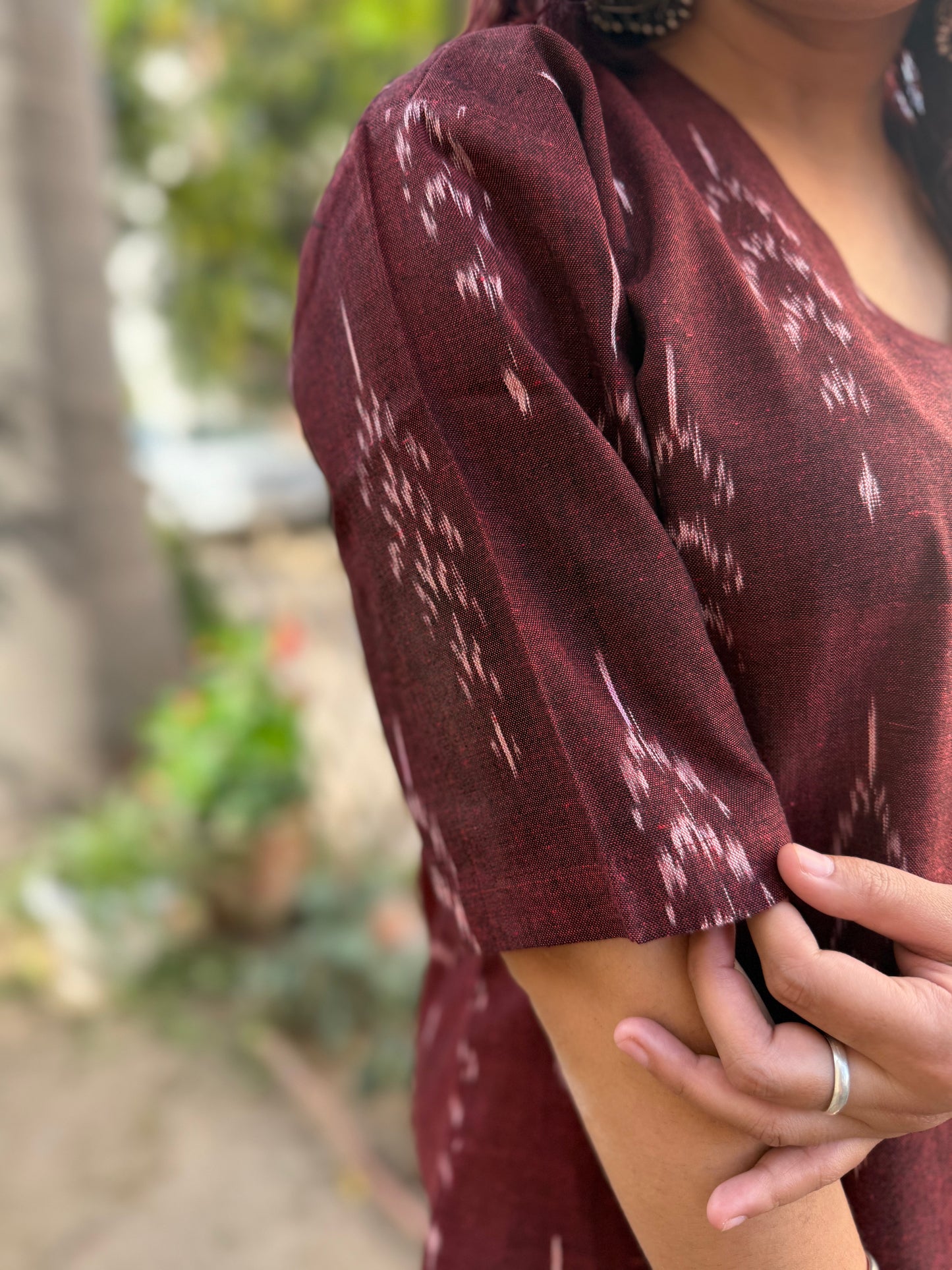 Maroon ikkat shirt