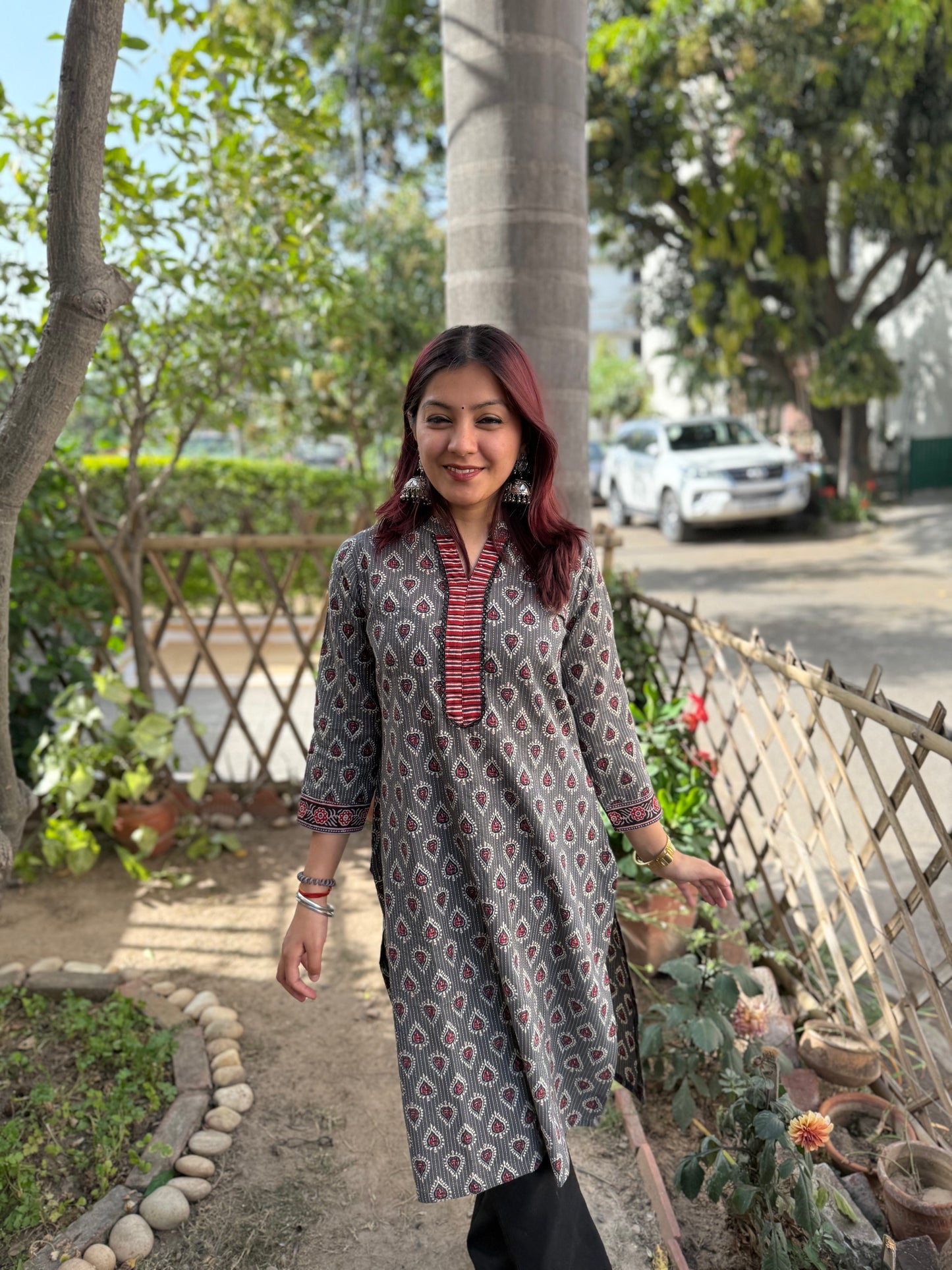Grey Printed Kurta