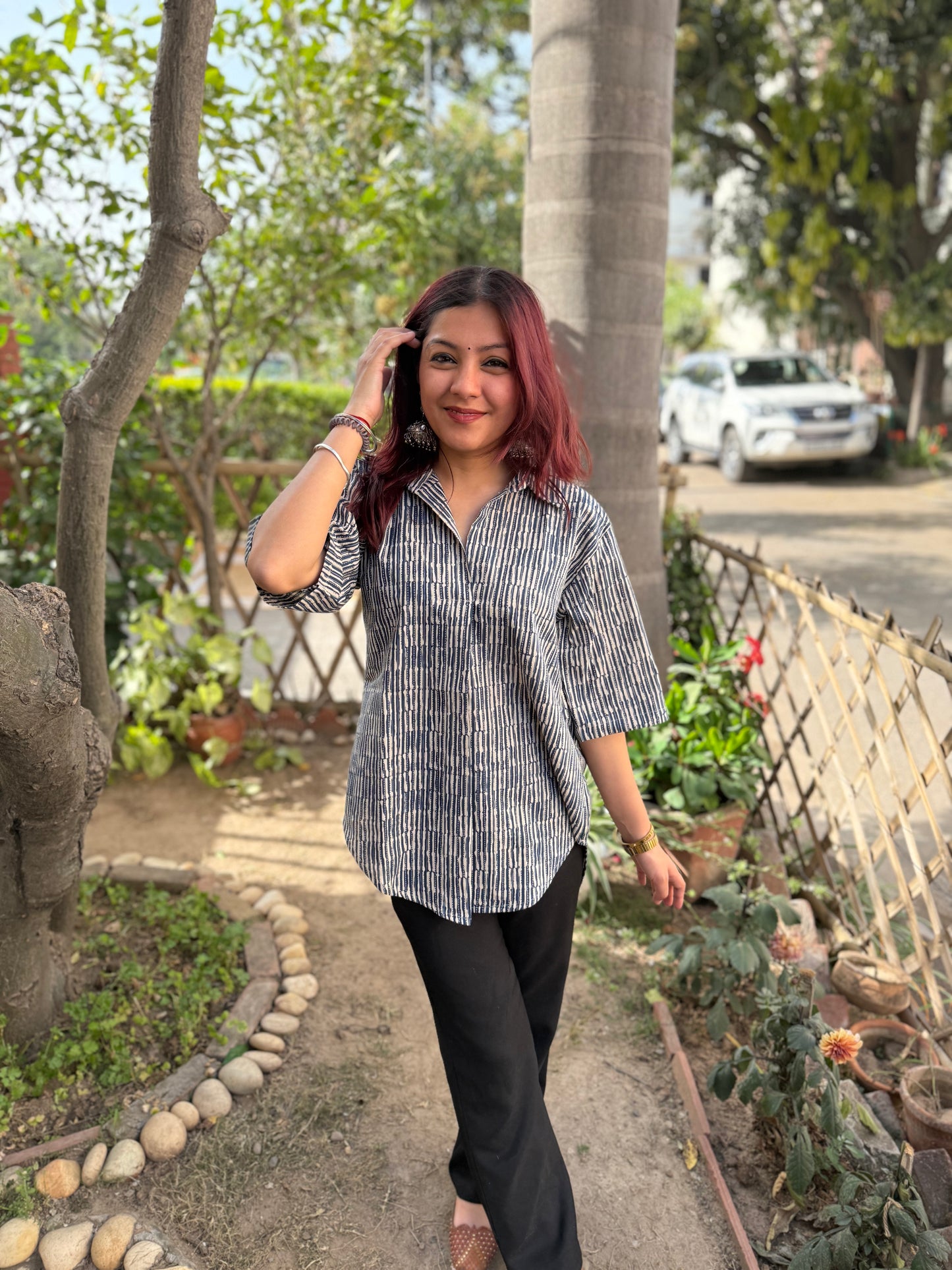 Indigo Stripe Top