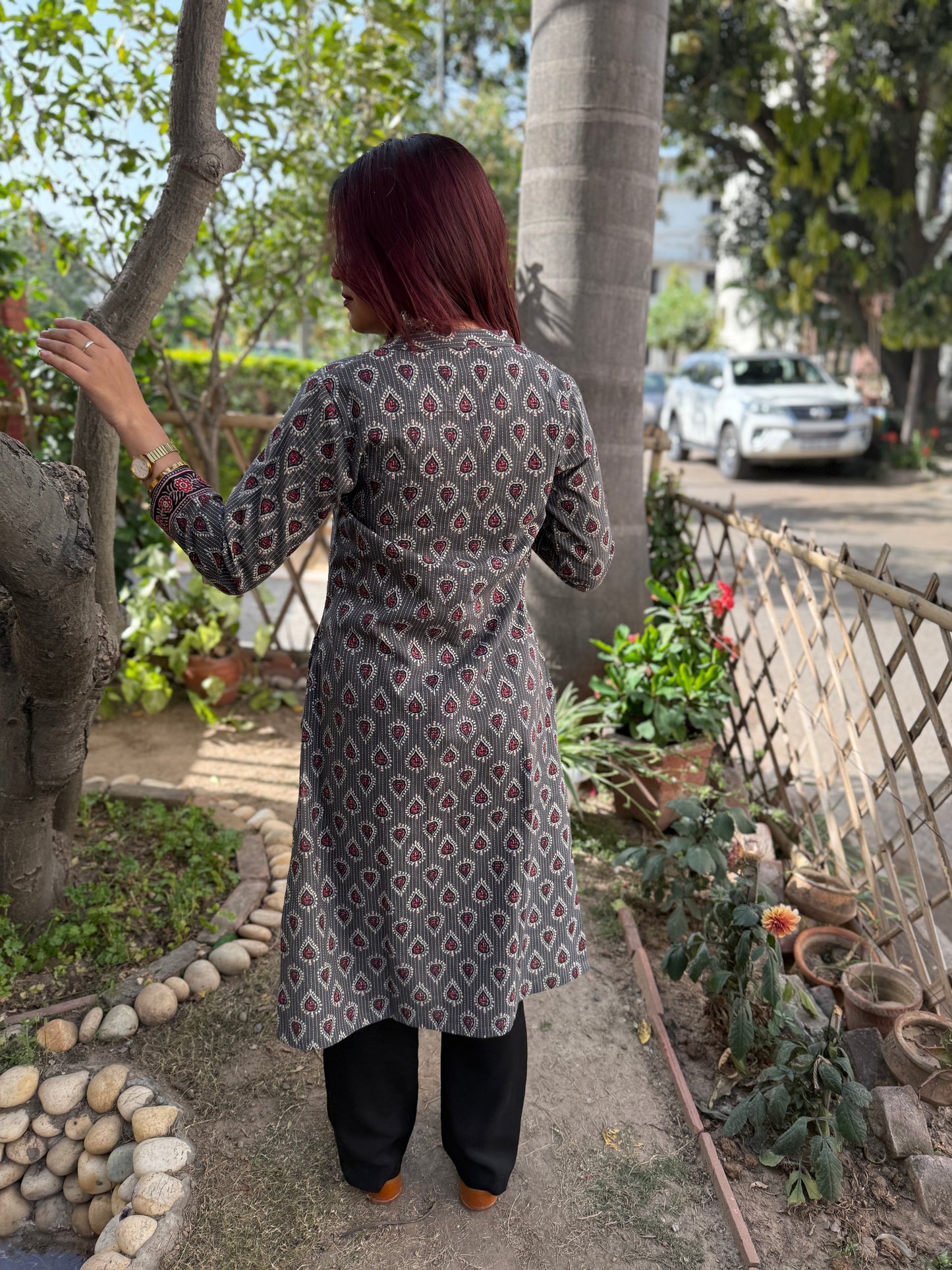 Grey Printed Kurta