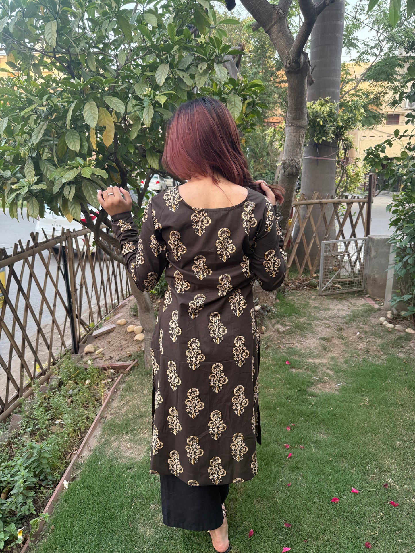 Brown butta kurta