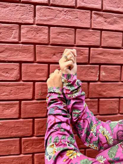 Pink Floral Kurta