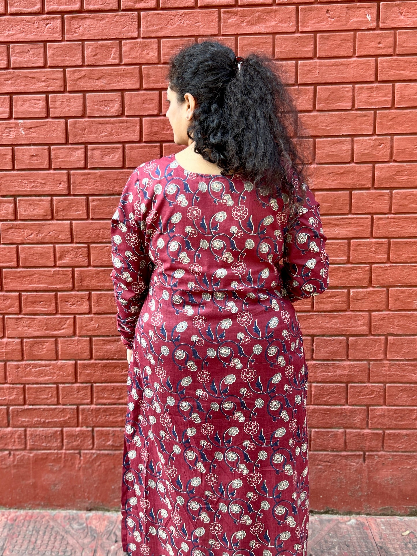 Wine Garden Straight Kurta