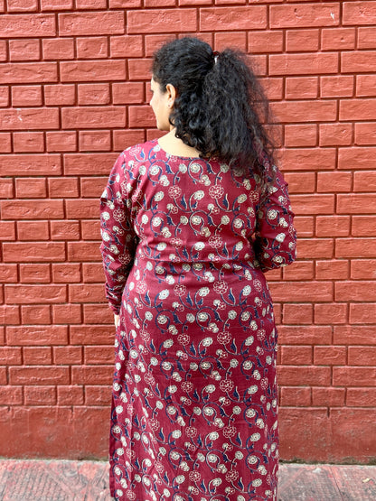 Wine Garden Straight Kurta