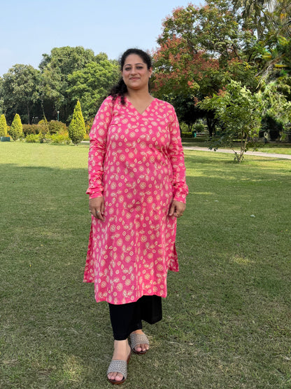 Pink Paisley Kurta