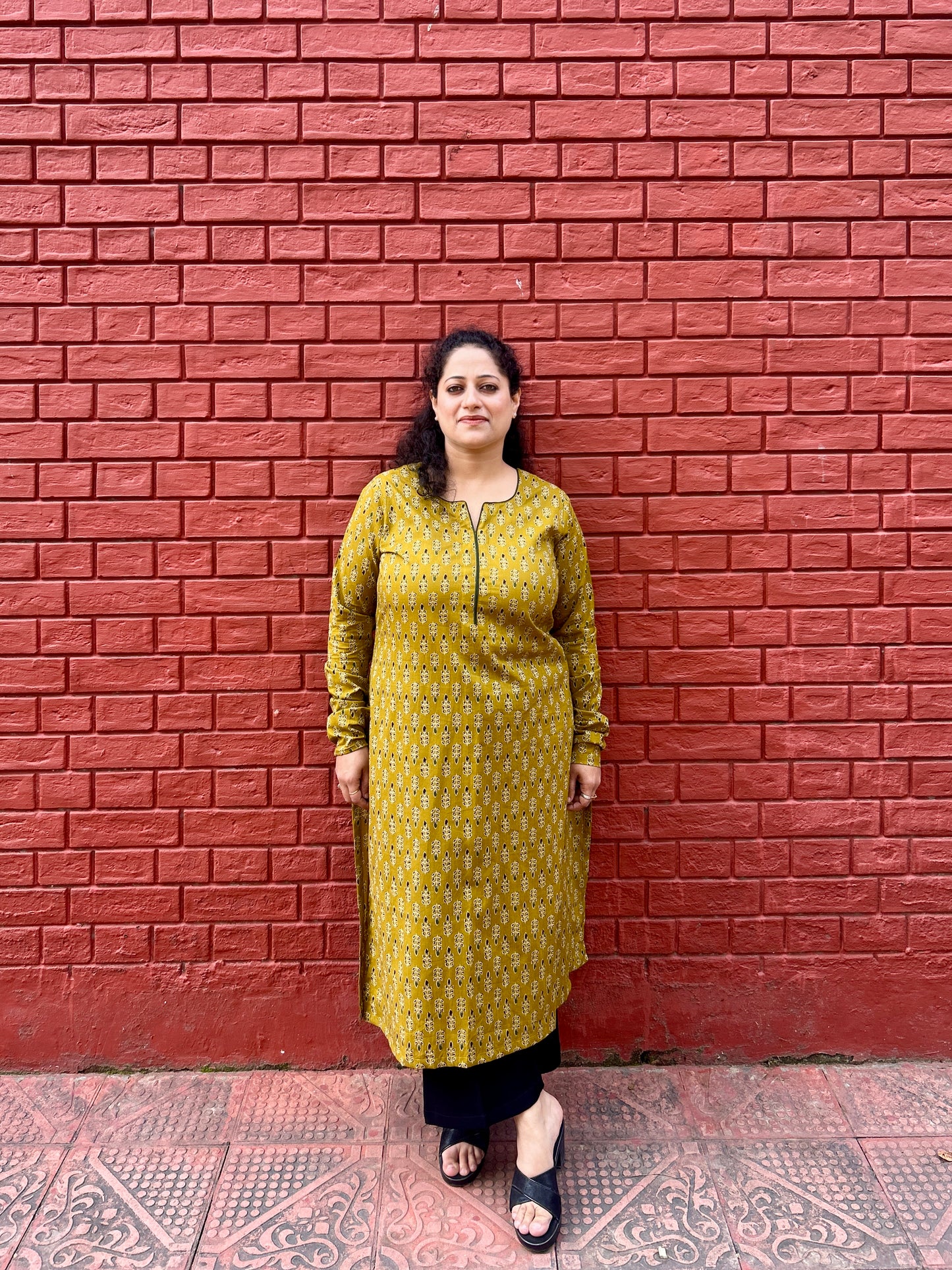 Mustard Design Kurta