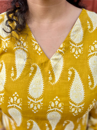 Yellow Ambi Kurta