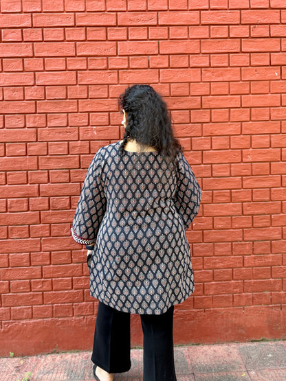Black Ambi Handblock Kurti