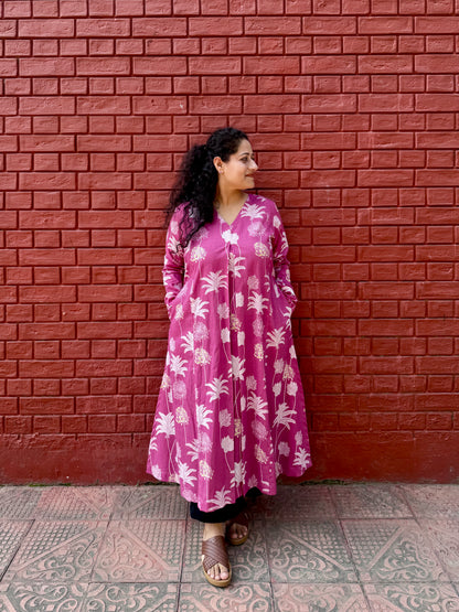 Gulabi Phool A line kurta