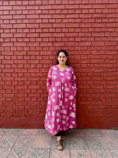Gulabi Phool A line kurta