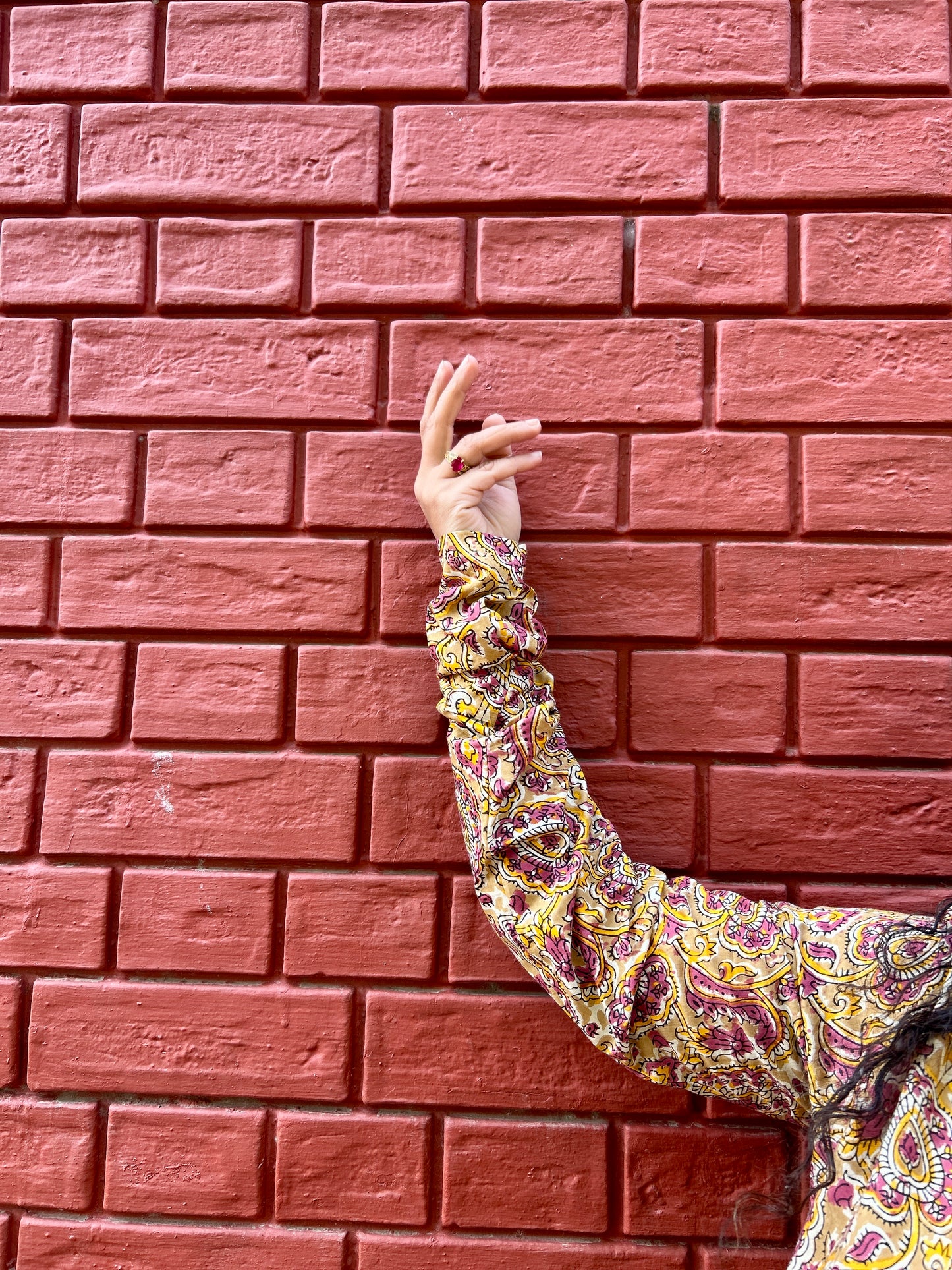 Mustard Paisley Bloom Straight Kurta