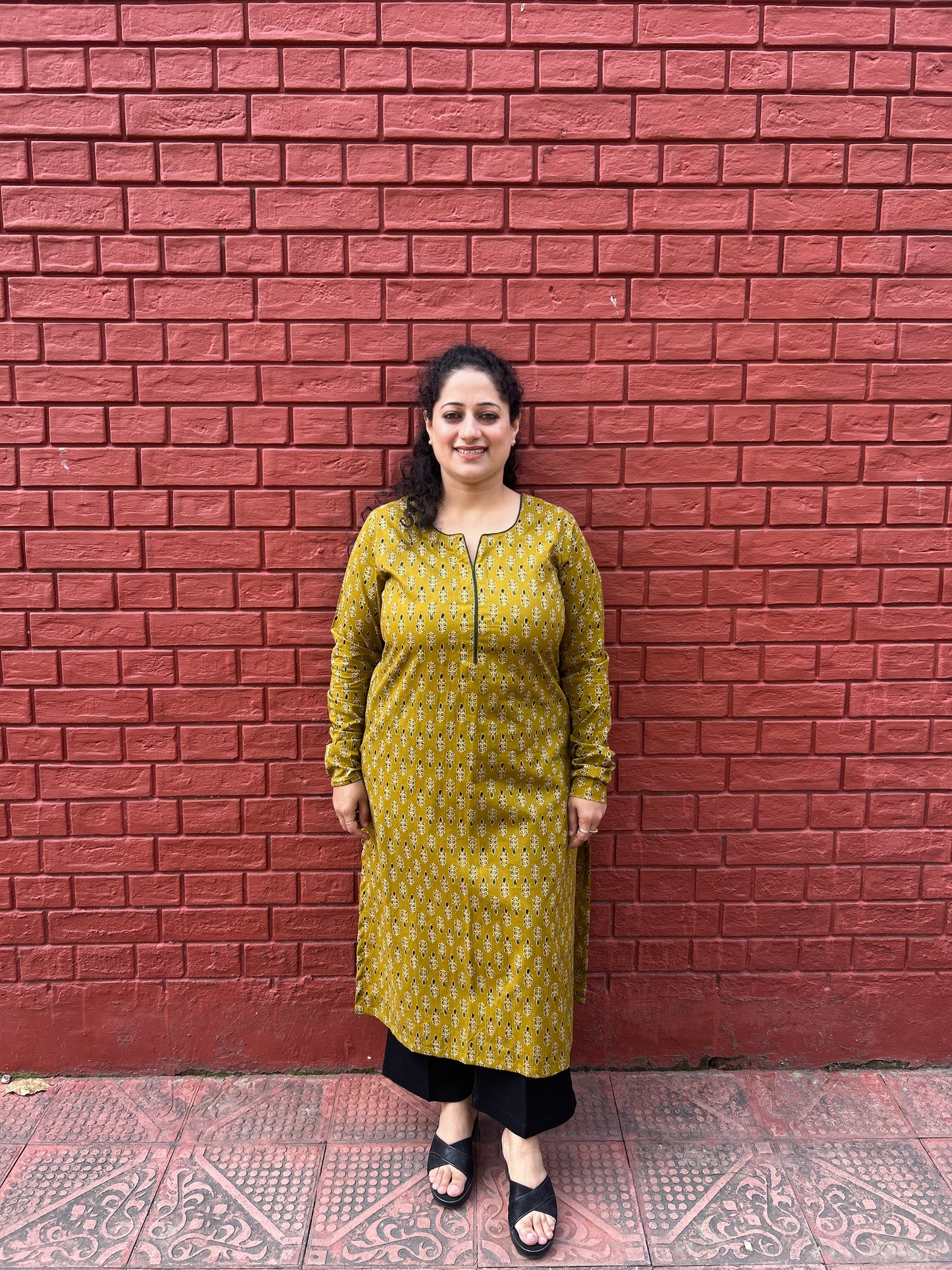 Mustard Design Kurta
