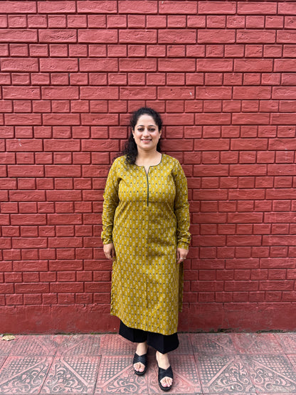Mustard Design Kurta
