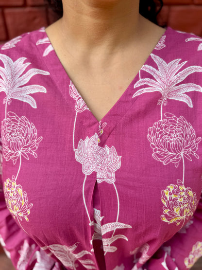 Gulabi Phool A line kurta
