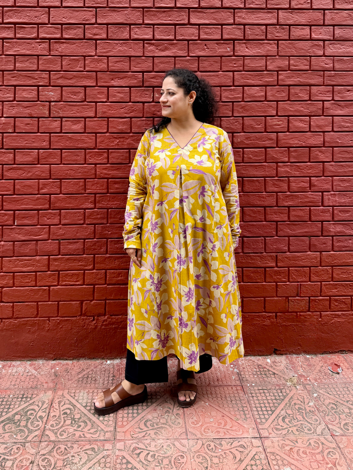 Mustard Meadow A-Line Kurta