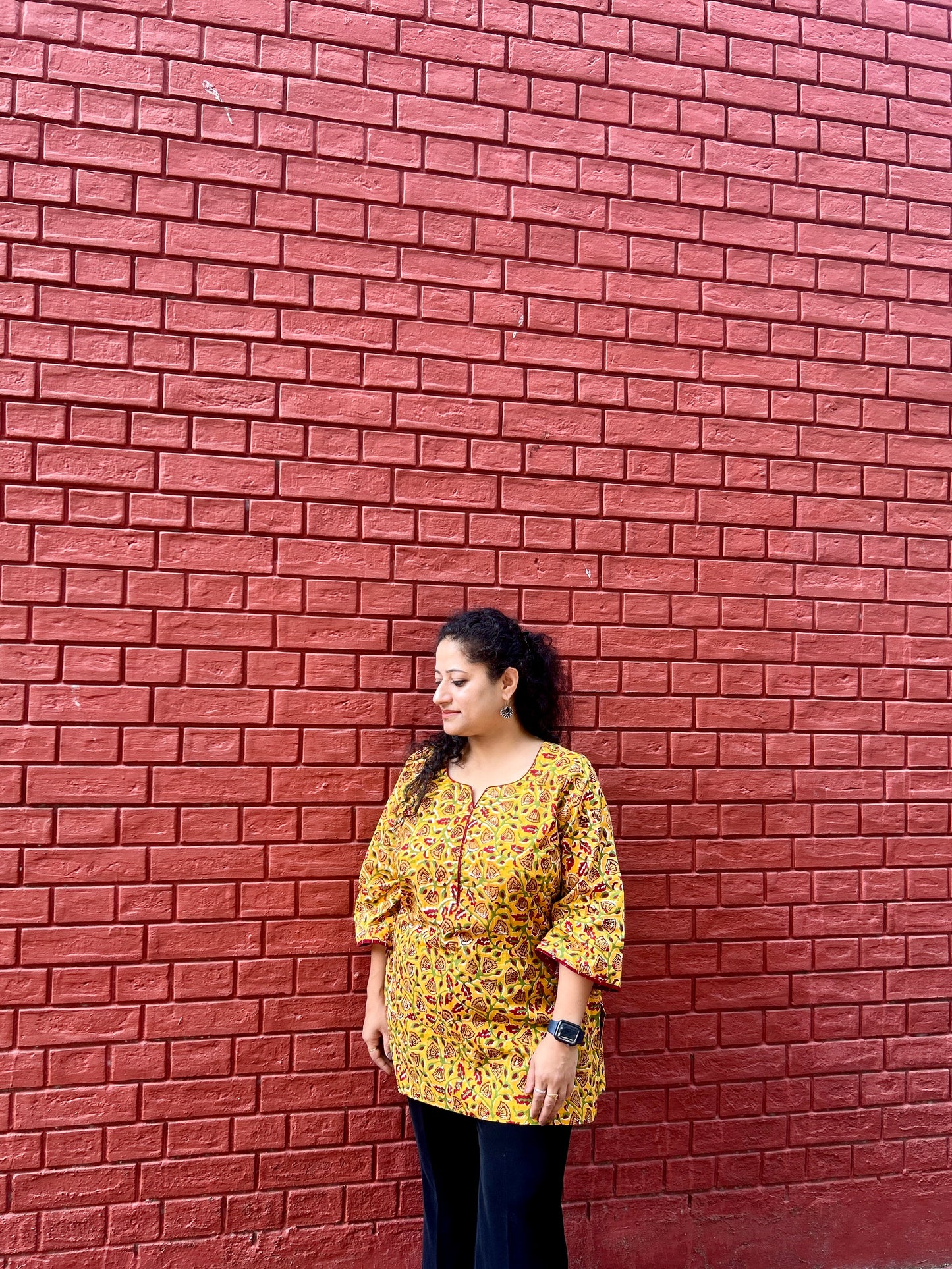 Sunshine Bloom Handblock Kurti