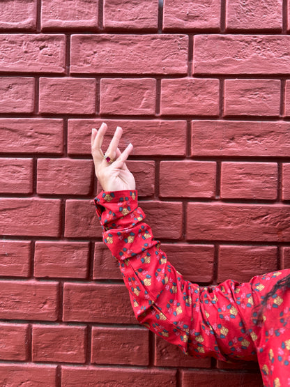 Laal Booti Gather Top ⭐