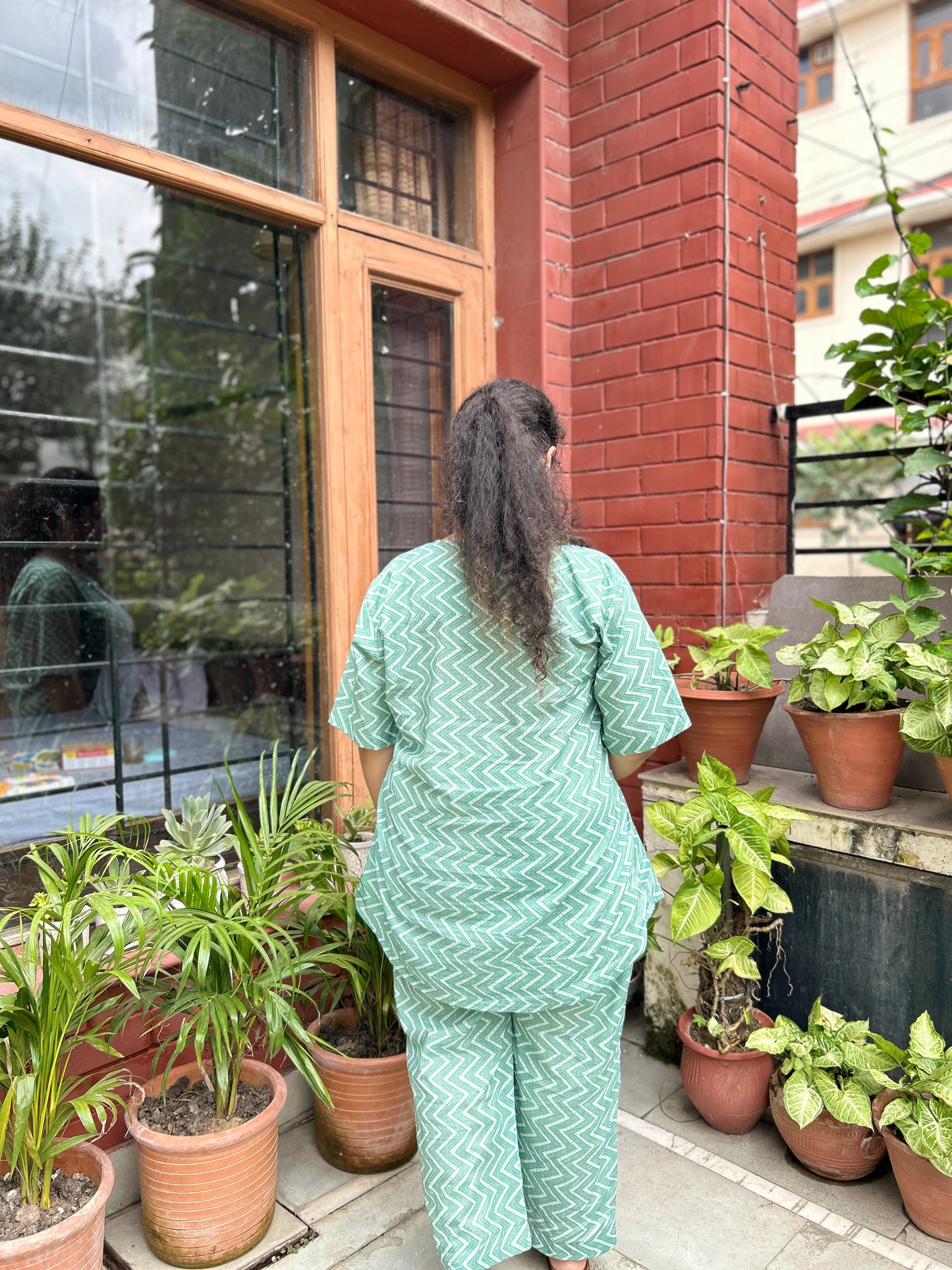 Mint Wave Cotton Co-ord Set
