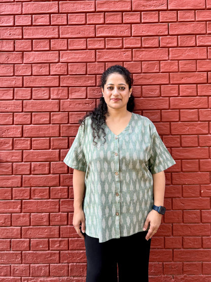 Pista Green Ikkat Shirt