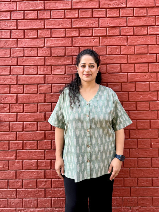 Pista Green Ikkat Shirt