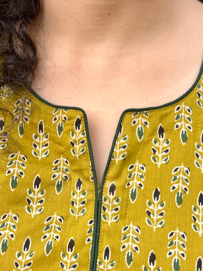 Mustard Design Kurta