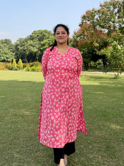 Pink Paisley Kurta