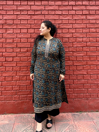 Black Lotus Ajrakh Kurta