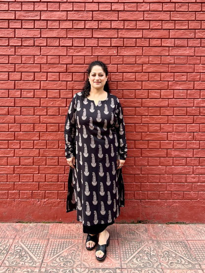Black Paisley Kurta