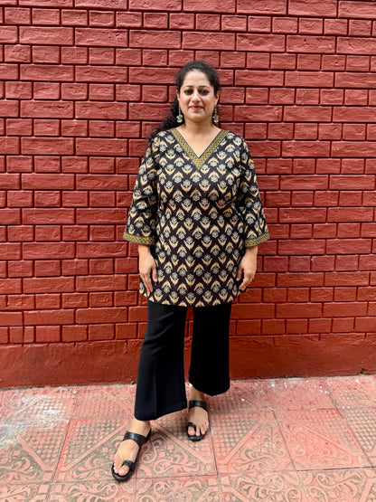 Noor Black Printed Kurta