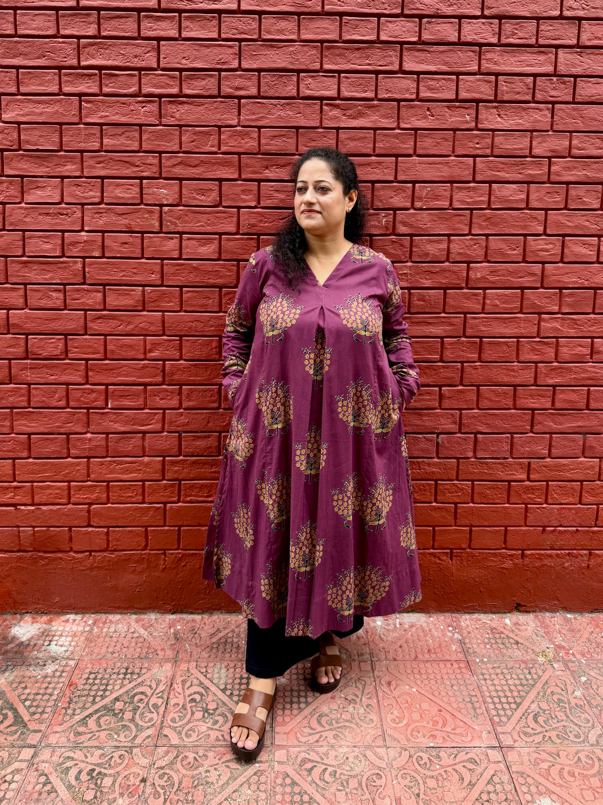 Mulberry Bloom Cotton Kurti