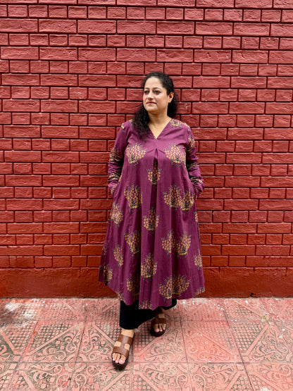 Mulberry Bloom Cotton Kurti