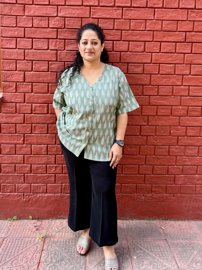 Pista Green Ikkat Shirt