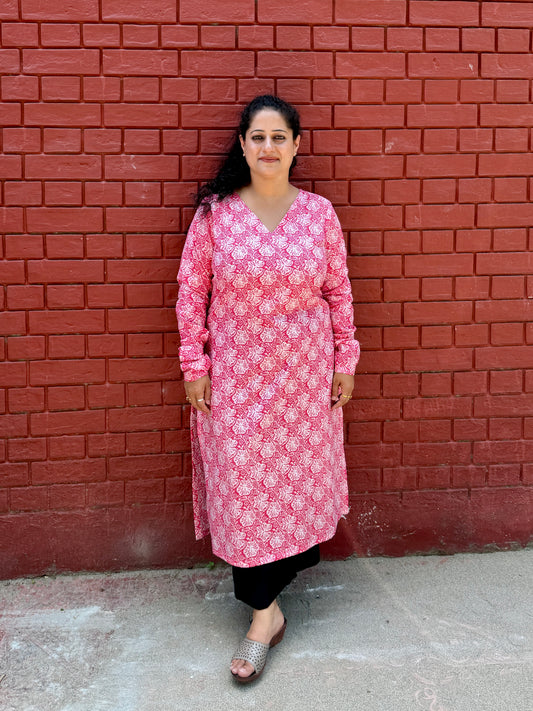 Gulabi Bagh Cotton Kurta