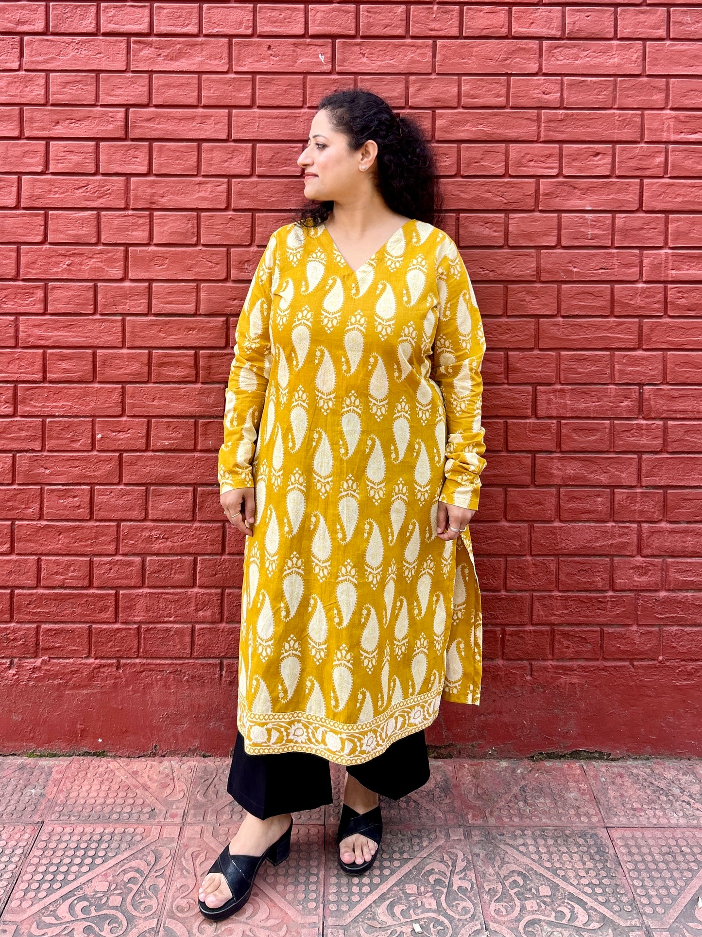 Yellow Ambi Kurta