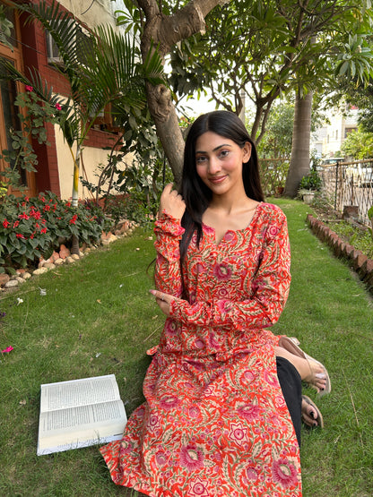 Laal printed kurta