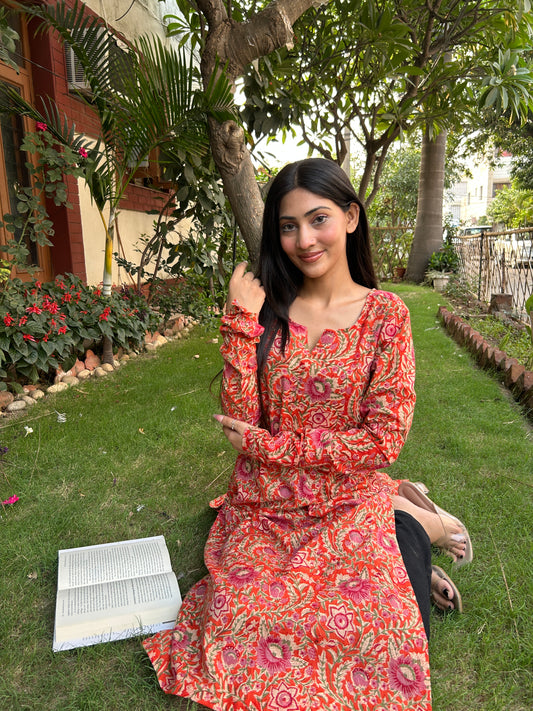 Laal printed kurta