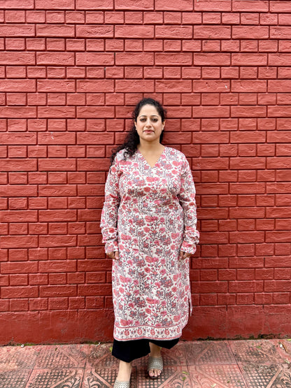 Soft pink flower kurta