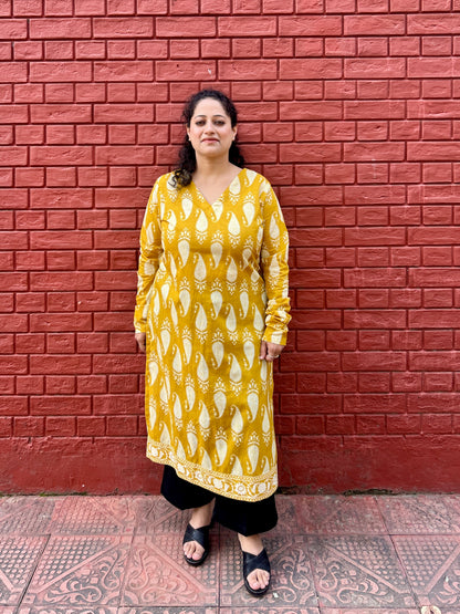 Yellow Ambi Kurta